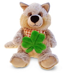PLUSH SHAMROCK - SUPER-SOFT PLUSH - SITTING WOLF