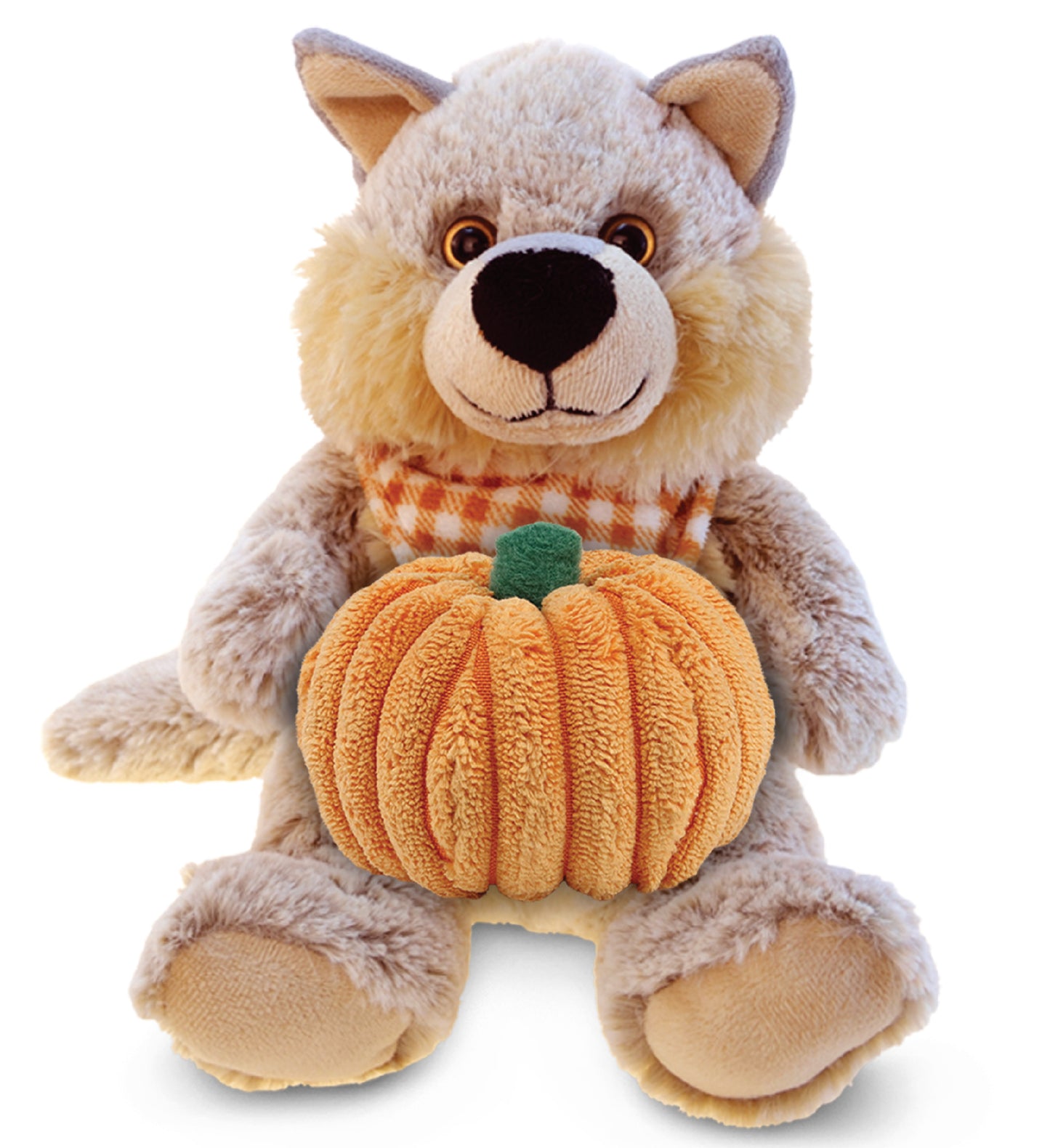 PLUSH PUMPKIN - SUPER-SOFT PLUSH - SITTING WOLF