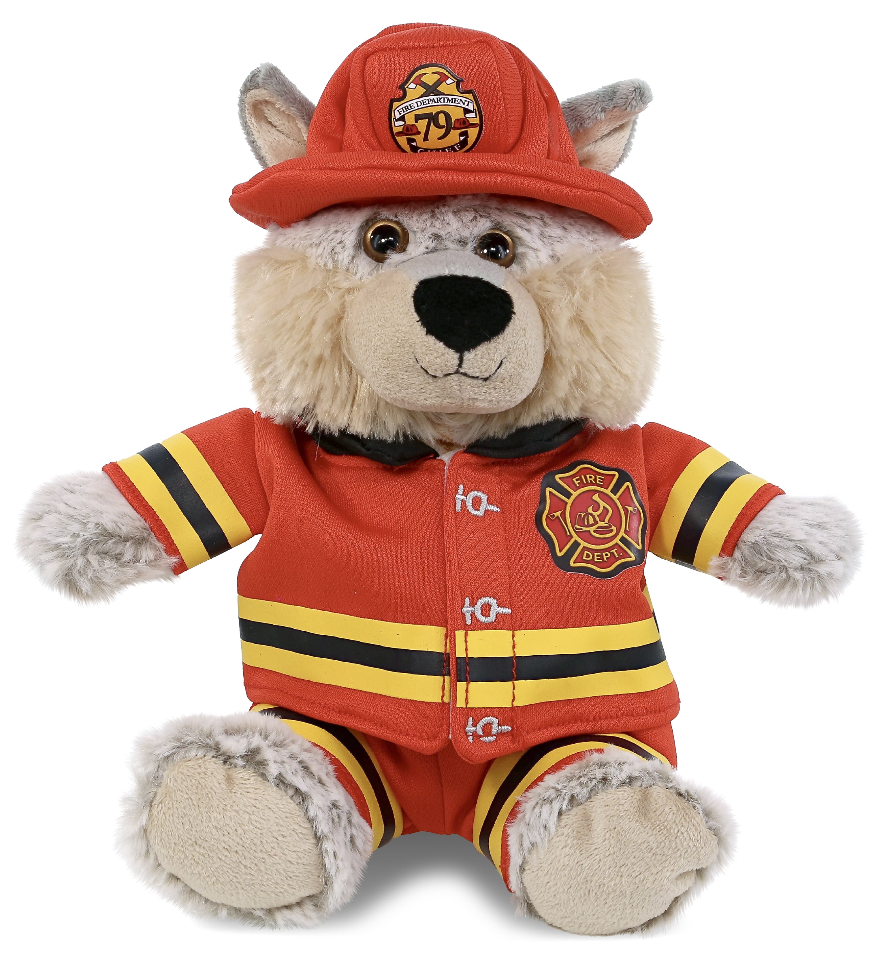 PLUSH FIREMAN - SUPER-SOFT PLUSH - SITTING WOLF