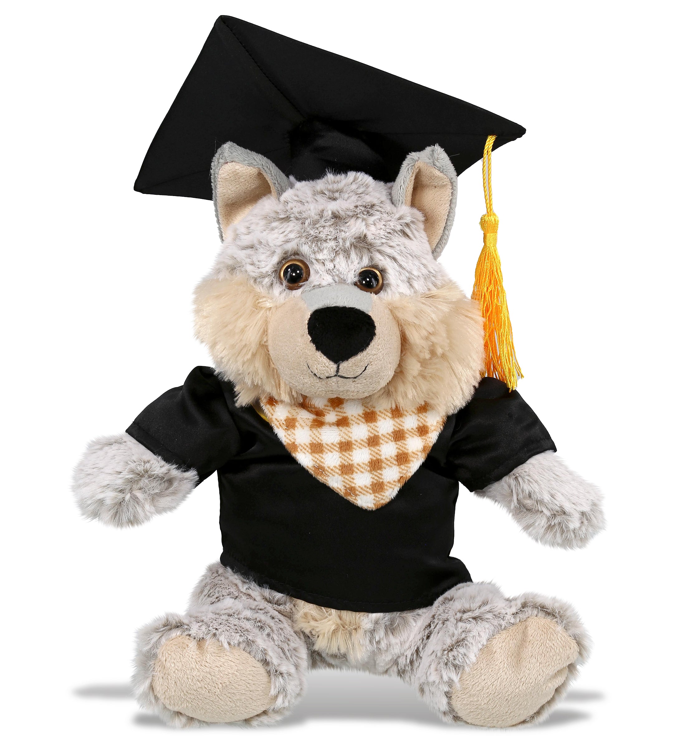 PLUSH GRADUATION - SUPER-SOFT PLUSH - SITTING WOLF