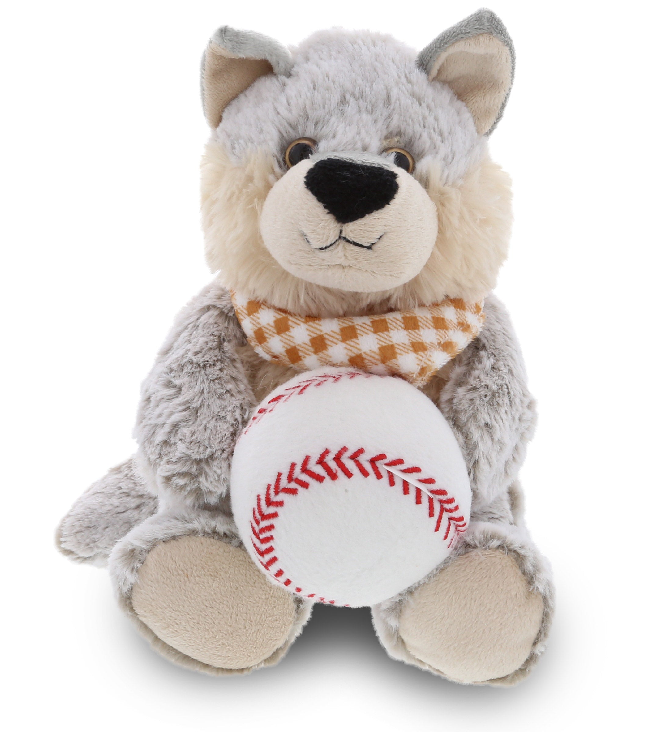 PLUSH BASEBALL - SUPER-SOFT PLUSH - SITTING WOLF