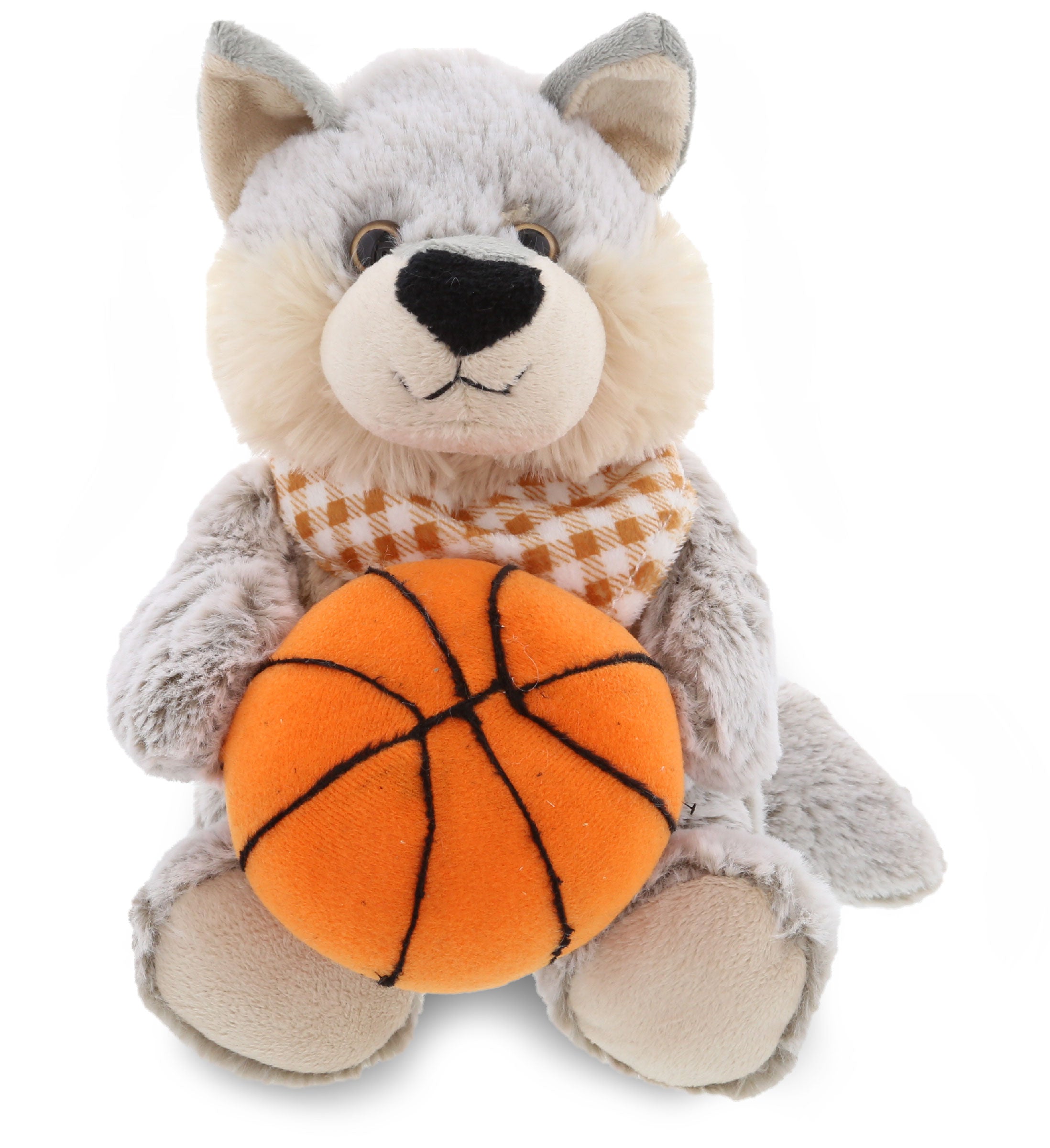 PLUSH BASKETBALL - SUPER-SOFT PLUSH - SITTING WOLF
