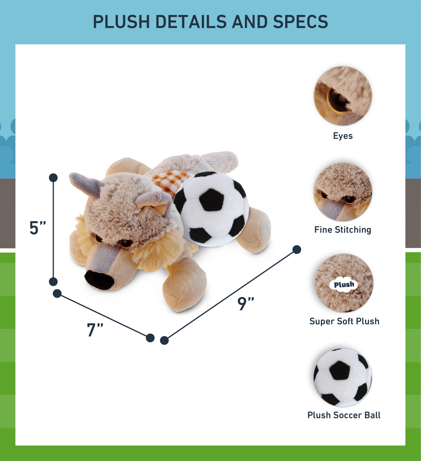 SUPER-SOFT PLUSH - LYING WOLF