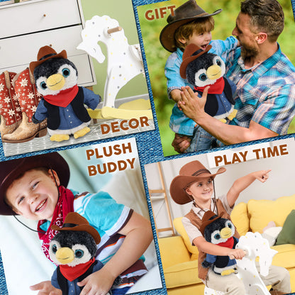 SUPER-SOFT PLUSH - PENGUIN COWBOY DRESS UP
