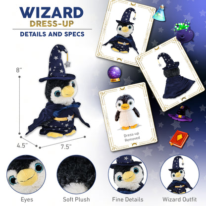 SUPER-SOFT PLUSH - PENGUIN WITH WIZARD DRESS UP