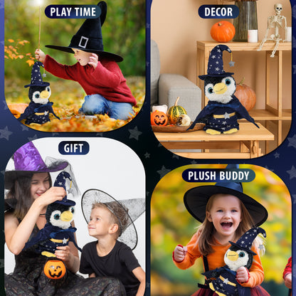 SUPER-SOFT PLUSH - PENGUIN WITH WIZARD DRESS UP