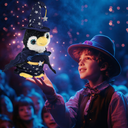 SUPER-SOFT PLUSH - PENGUIN WITH WIZARD DRESS UP