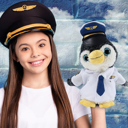SUPER-SOFT PLUSH - PENGUIN WITH PILOT DRESS UP
