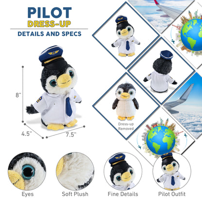 SUPER-SOFT PLUSH - PENGUIN WITH PILOT DRESS UP