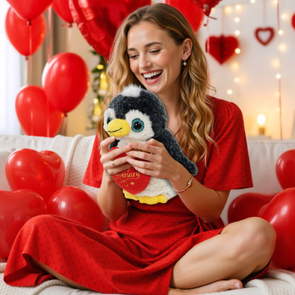 SUPER-SOFT PLUSH - PENGUIN WITH HAPPY ANNIVERSARY HEART