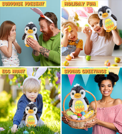 DolliBu Super Soft Cute Penguin with Yellow Easter Egg Plush Toy - 18 Inches