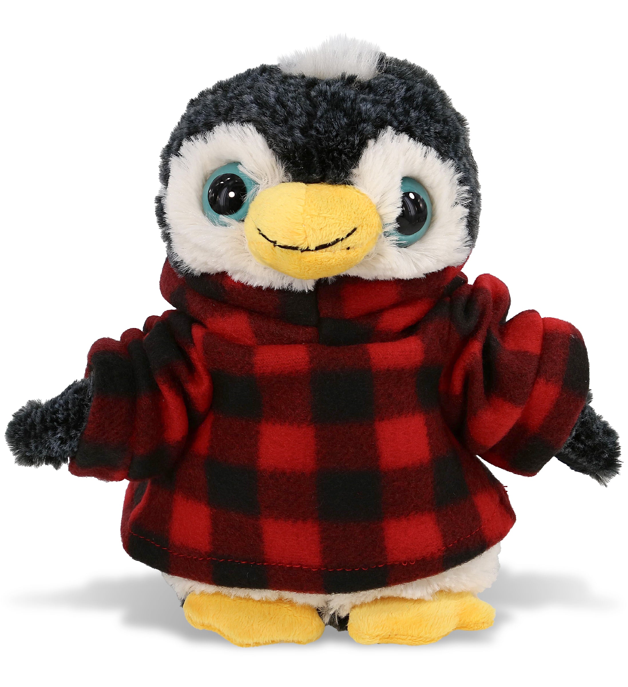 PLUSH RED PLAID HOODIE - SUPER-SOFT PLUSH - PENGUIN