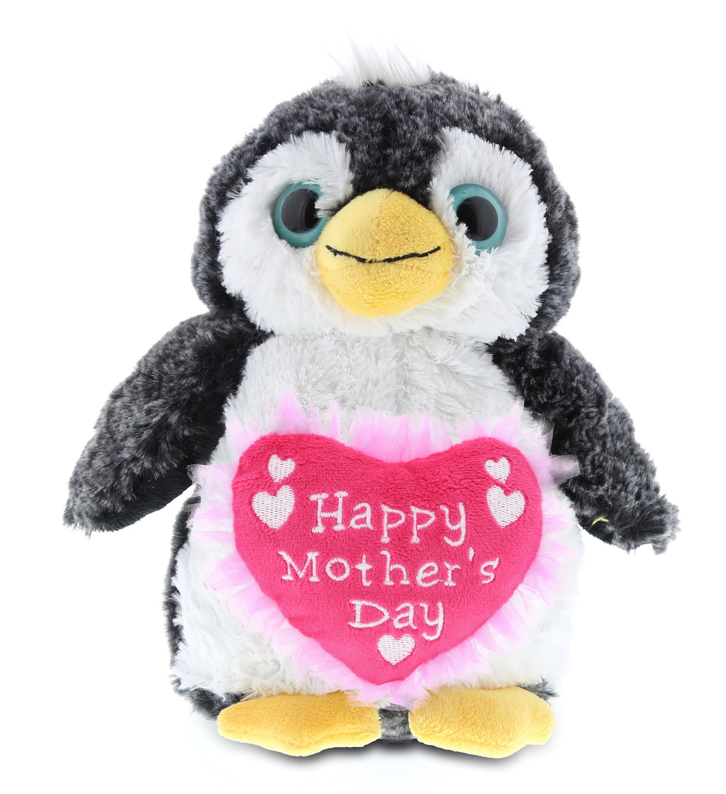 PLUSH MOTHERS DAY HEART - SUPER-SOFT PLUSH - PENGUIN