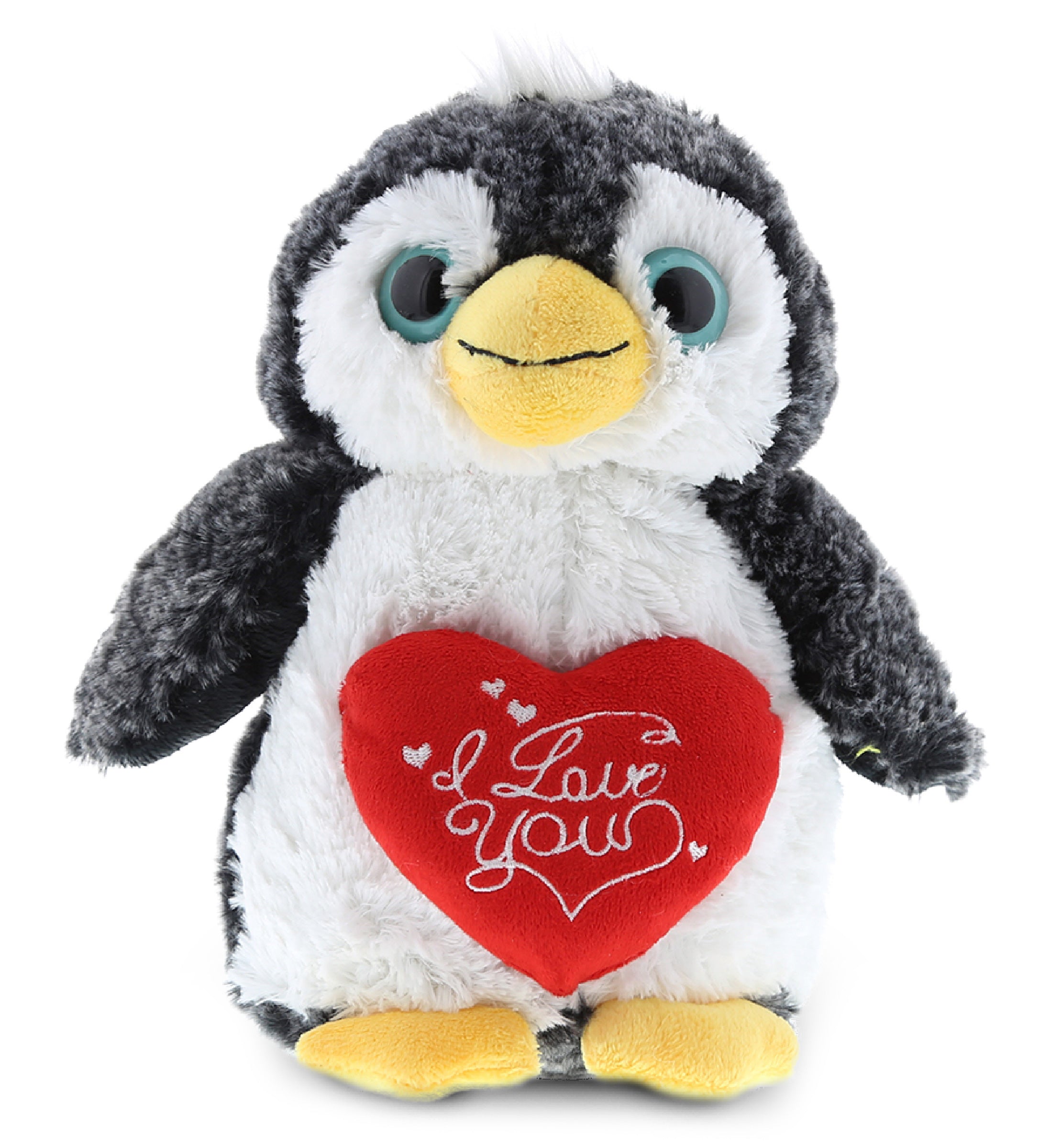 PLUSH I LOVE YOU RED HEART - SUPER-SOFT PLUSH - PENGUIN