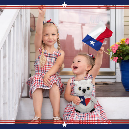 SUPER-SOFT PLUSH - OWL WITH TEXAS FLAG BANDANA