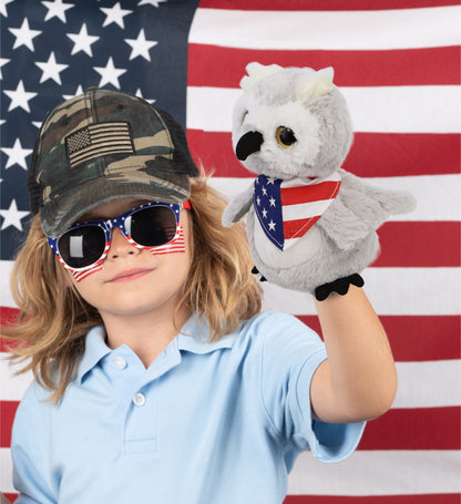 SUPER-SOFT PLUSH - OWL WITH USA FLAG BANDANA