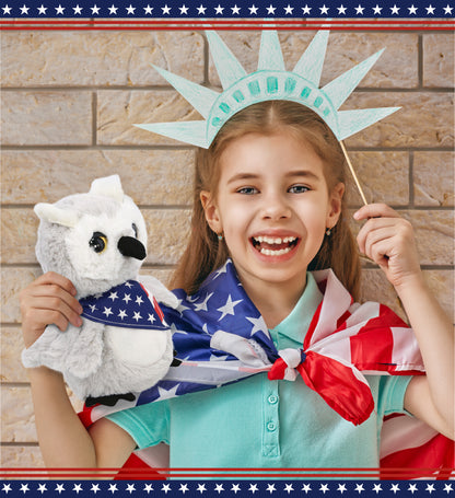 SUPER-SOFT PLUSH - OWL WITH USA FLAG BANDANA