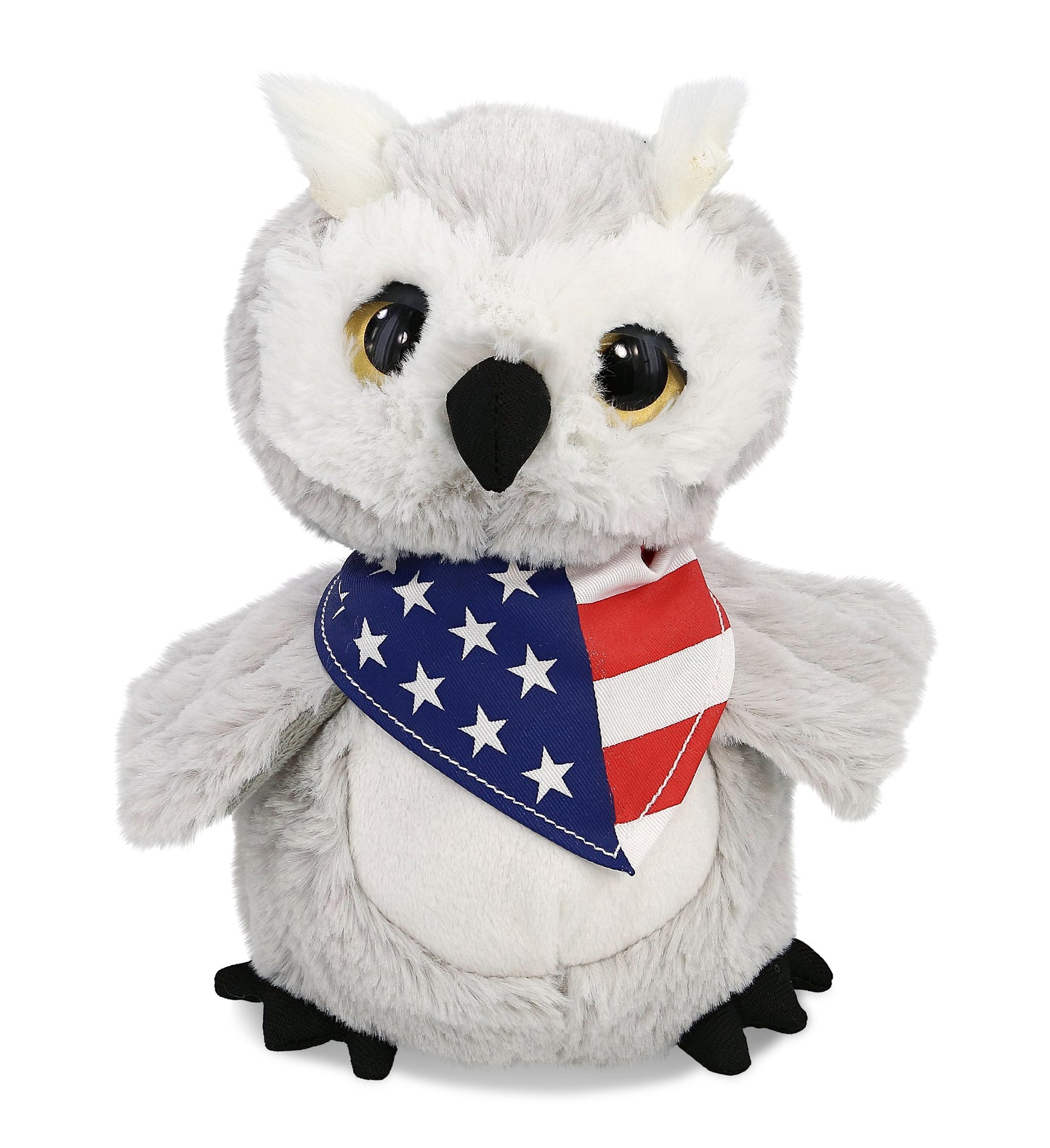 SUPER-SOFT PLUSH - OWL WITH USA FLAG BANDANA