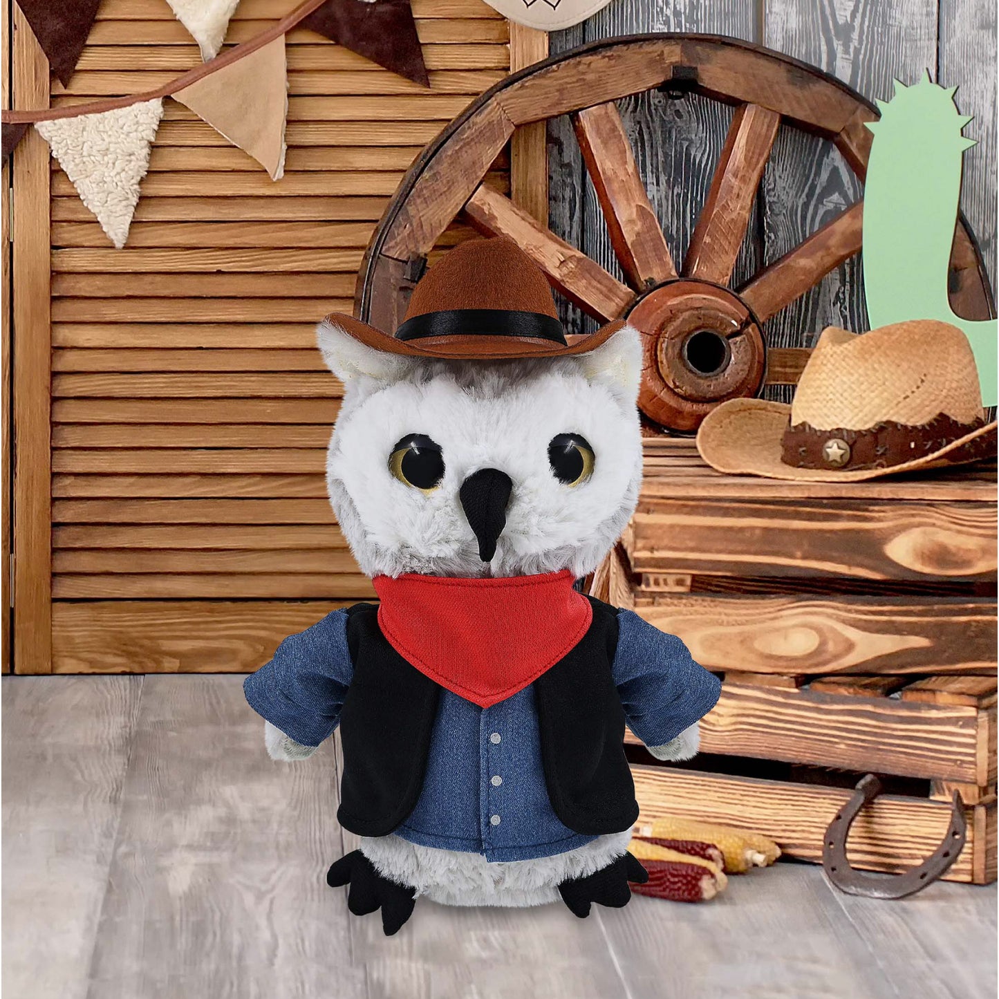 SUPER-SOFT PLUSH - OWL COWBOY DRESS UP