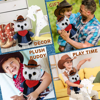 SUPER-SOFT PLUSH - OWL COWBOY DRESS UP
