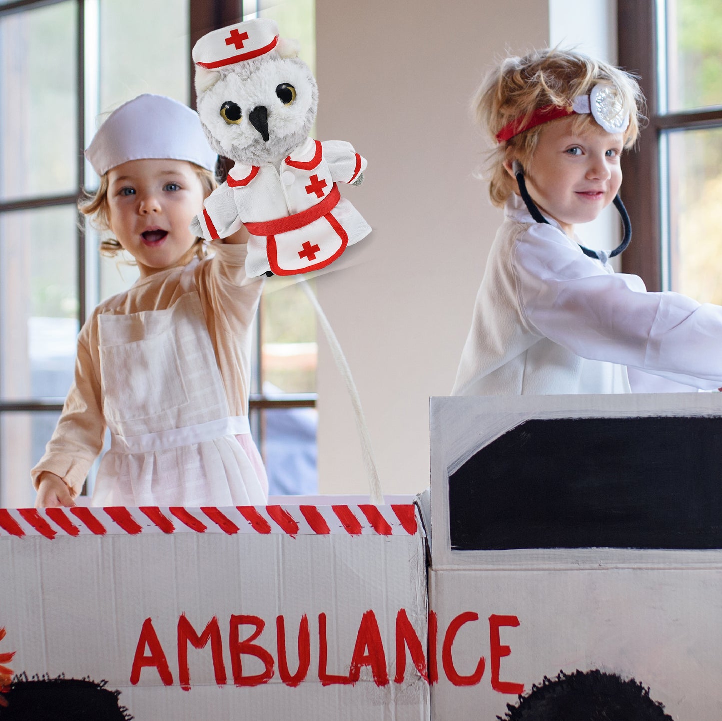SUPER-SOFT PLUSH - OWL With NURSE Dress-Up