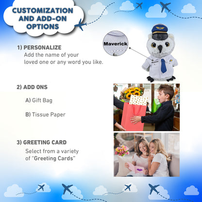 SUPER-SOFT PLUSH - OWL WITH PILOT DRESS UP