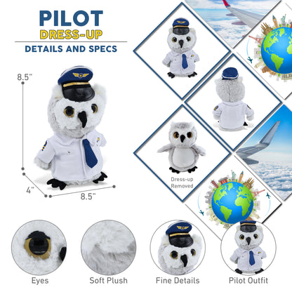 SUPER-SOFT PLUSH - OWL WITH PILOT DRESS UP