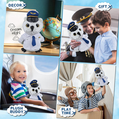 SUPER-SOFT PLUSH - OWL WITH PILOT DRESS UP