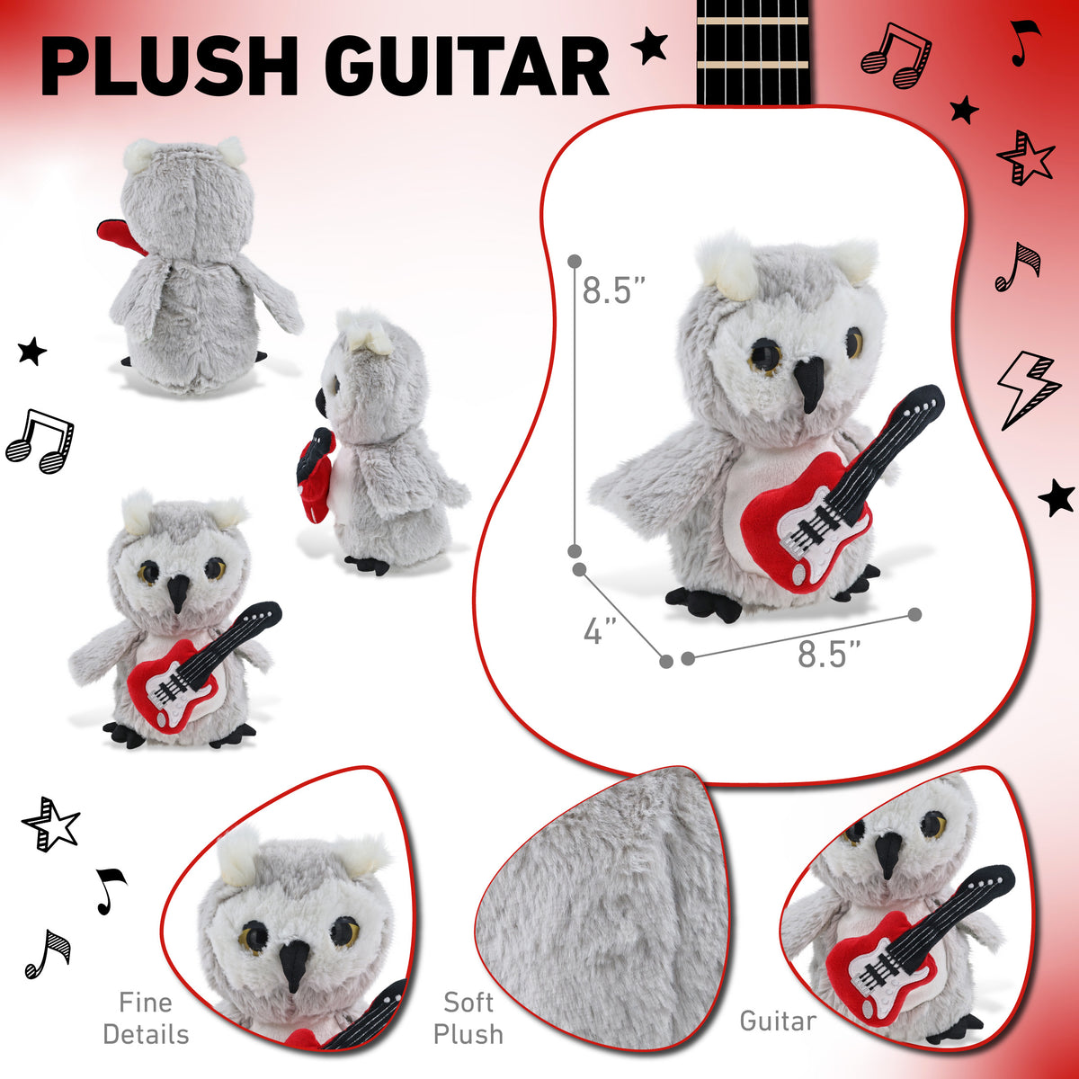 SUPER-SOFT PLUSH - OWL WITH GUITAR ADD ON