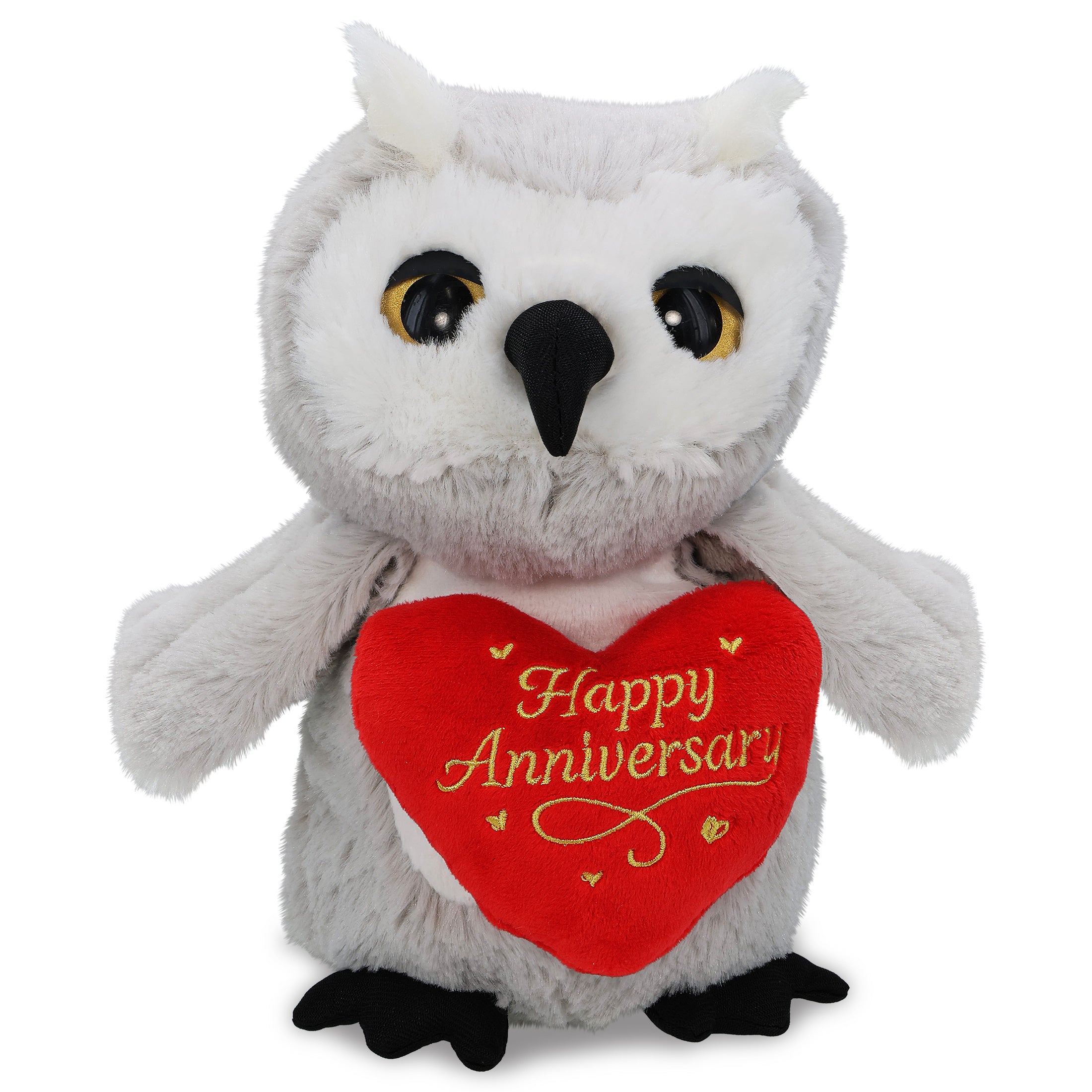 SUPER-SOFT PLUSH - OWL WITH HAPPY ANNIVERSARY HEART