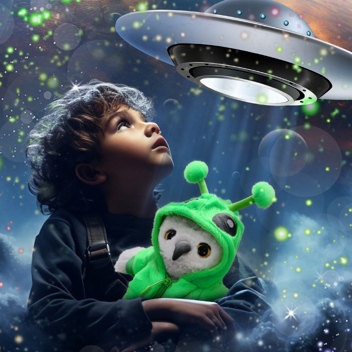 SUPER-SOFT PLUSH - OWL WITH ALIEN SWEATER