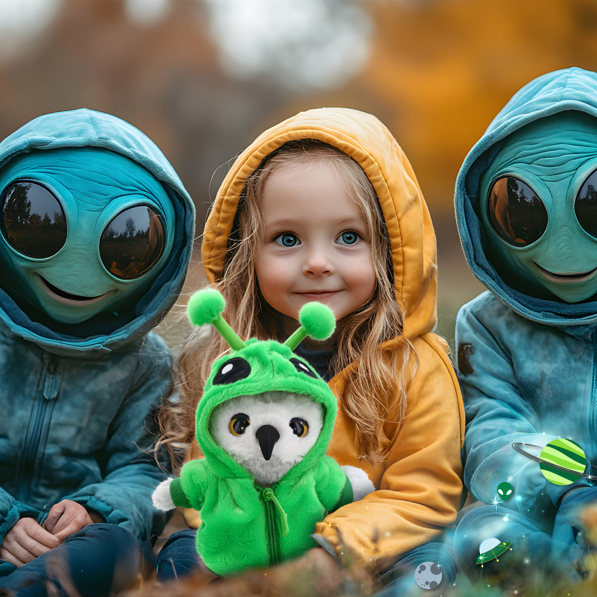 SUPER-SOFT PLUSH - OWL WITH ALIEN SWEATER
