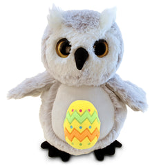 DolliBu Super Soft Big Eye Owl with Yellow Easter Egg Plush Toy - 8.5 Inches