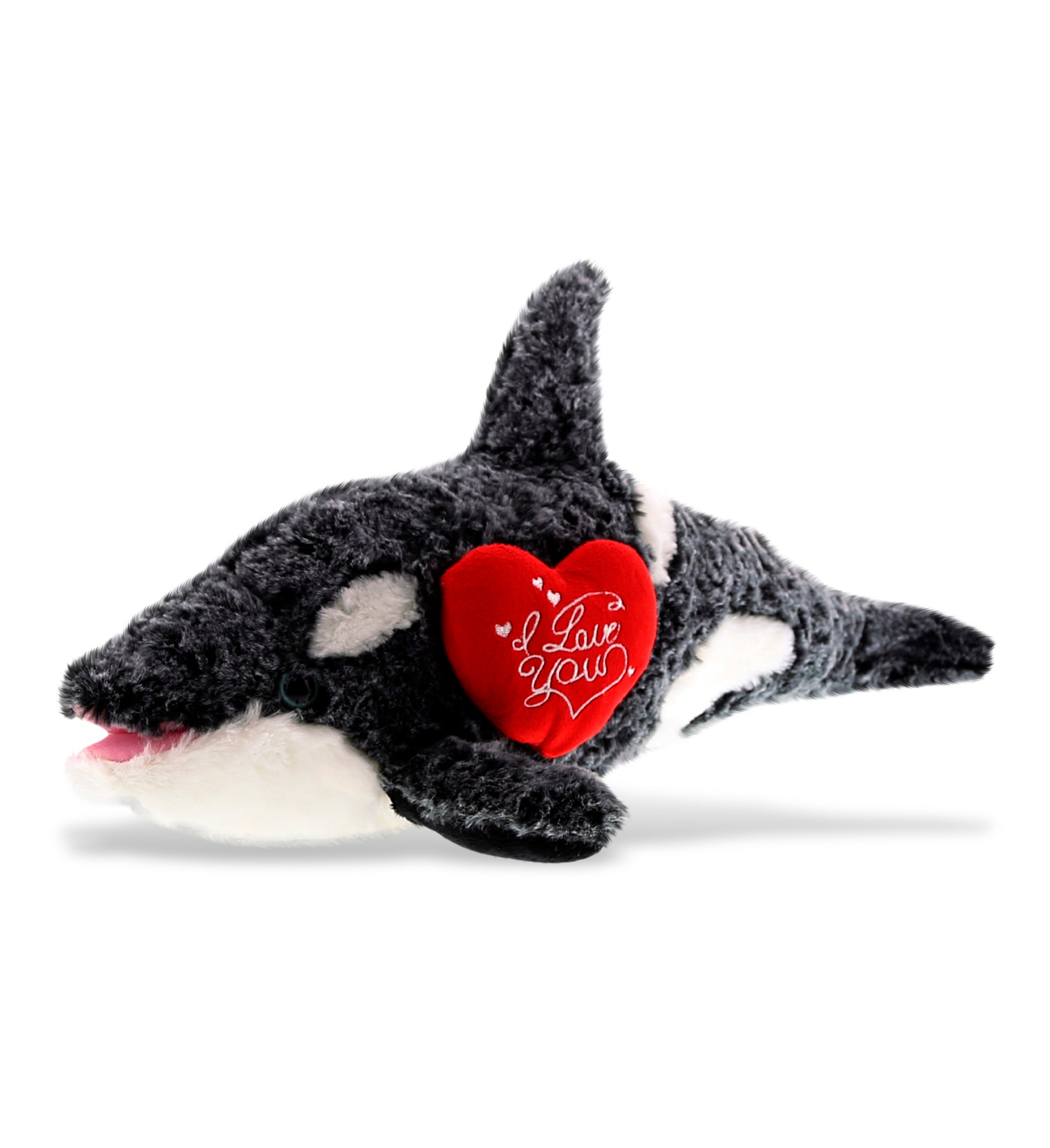 PLUSH I LOVE YOU RED HEART - SUPER-SOFT PLUSH - KILLER WHALE