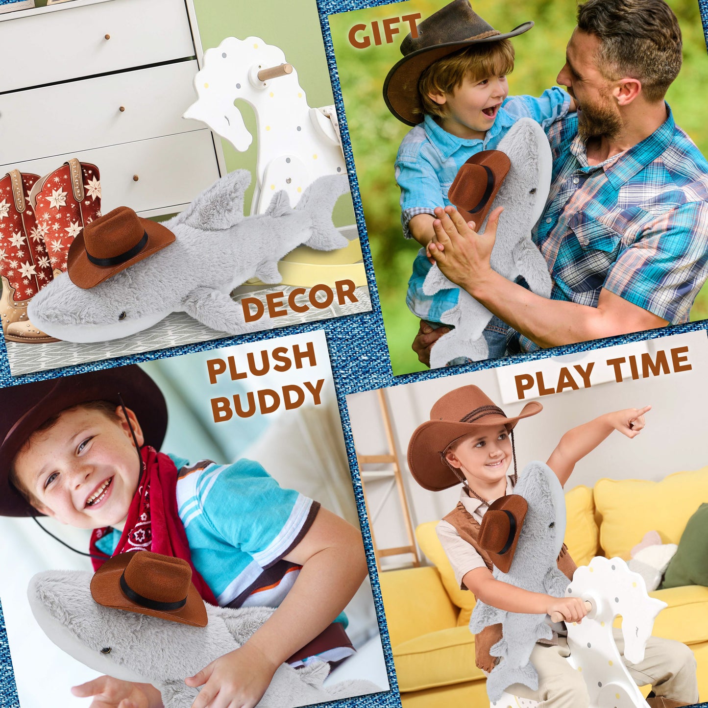 SUPER-SOFT PLUSH - SHARK COWBOY DRESS UP