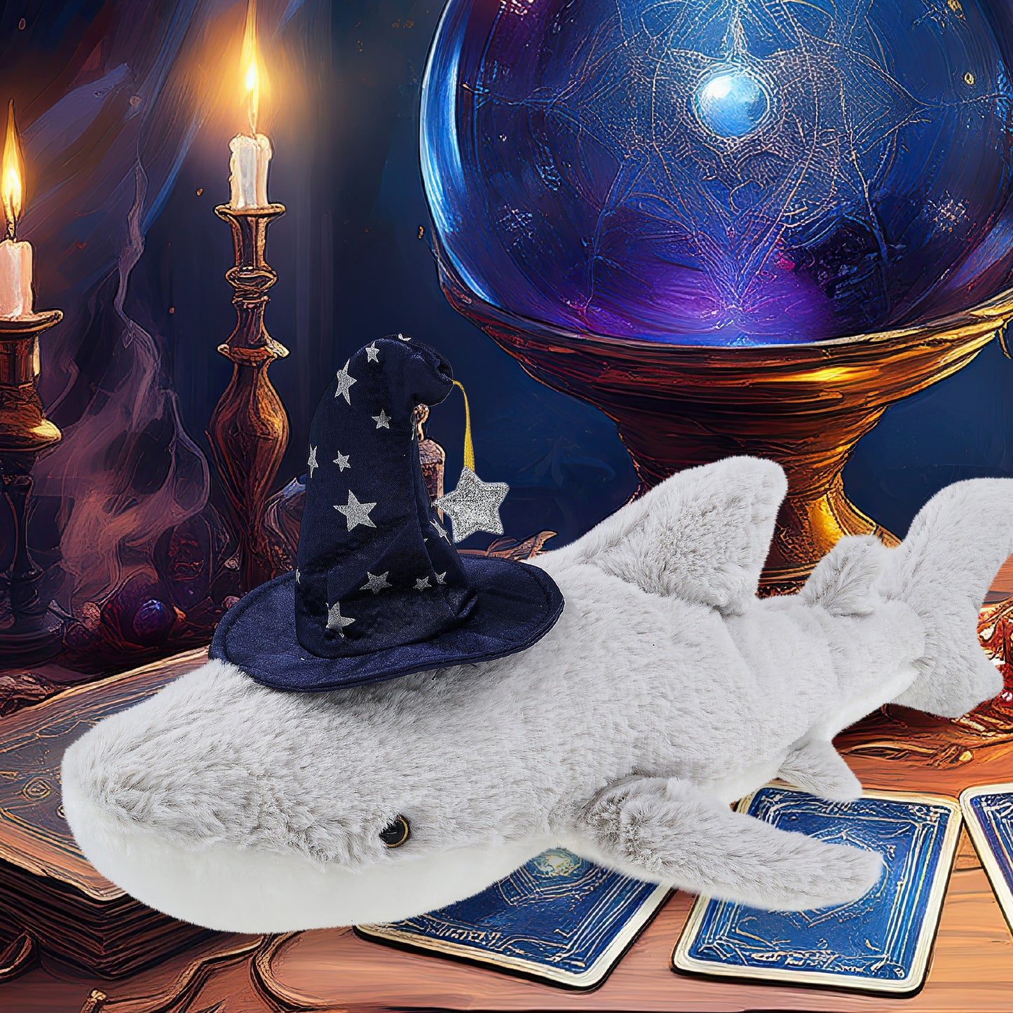 SUPER-SOFT PLUSH - SHARK WITH WIZARD DRESS UP