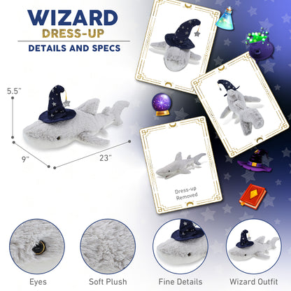 SUPER-SOFT PLUSH - SHARK WITH WIZARD DRESS UP