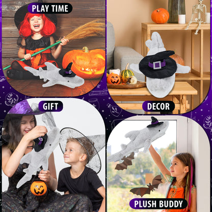 SUPER-SOFT PLUSH - SHARK WITH WITCH DRESS UP