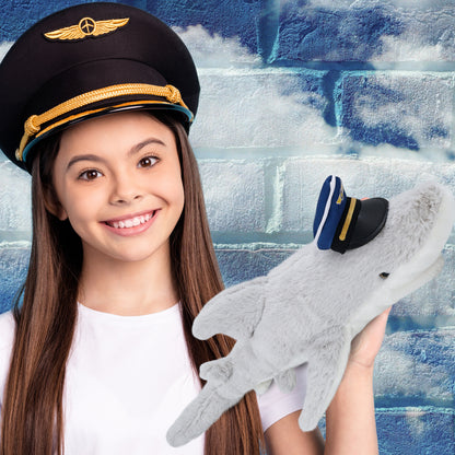 SUPER-SOFT PLUSH - SHARK WITH PILOT DRESS UP