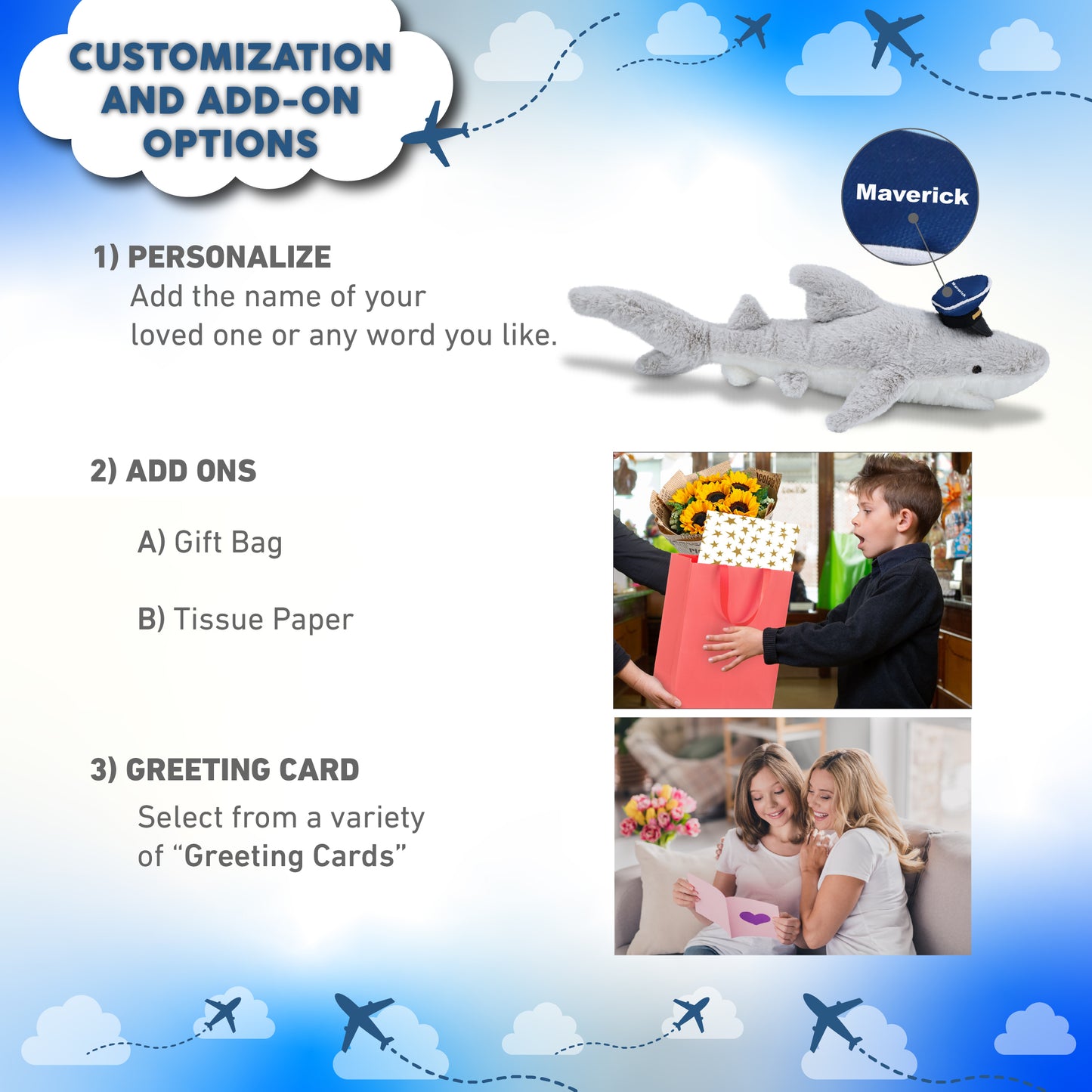 SUPER-SOFT PLUSH - SHARK WITH PILOT DRESS UP