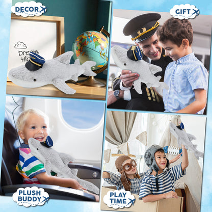 SUPER-SOFT PLUSH - SHARK WITH PILOT DRESS UP