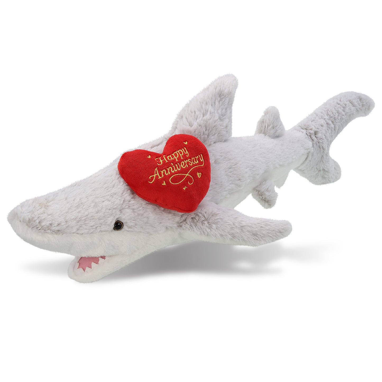 SUPER-SOFT PLUSH - SHARK WITH HAPPY ANNIVERSARY HEART