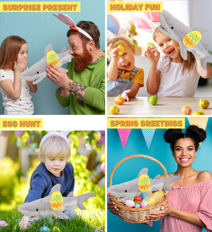 DolliBu Super Soft Cute Shark with Yellow Easter Egg Plush Toy - 23 Inches