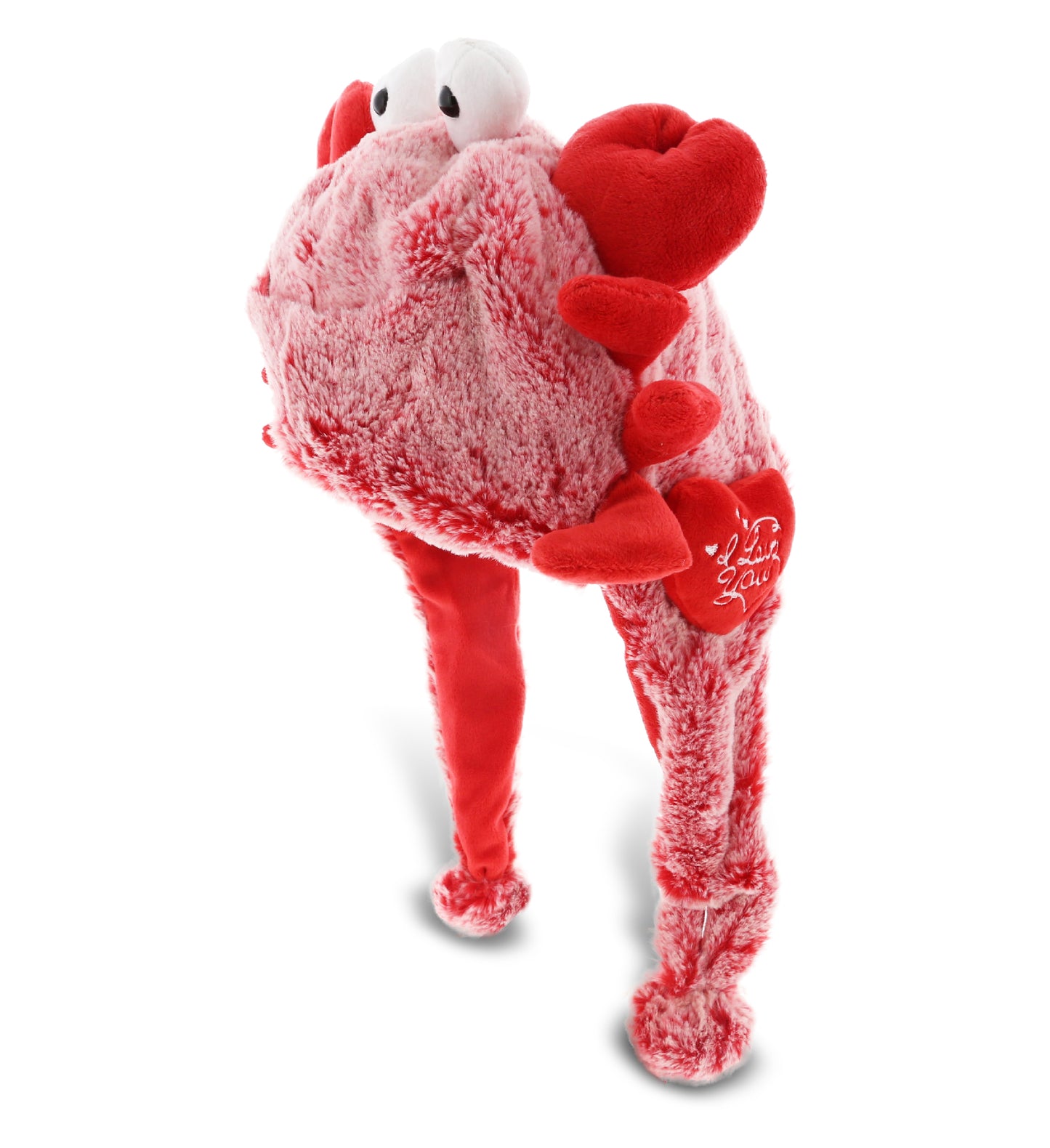 PLUSH I LOVE YOU RED HEART - SUPER-SOFT PLUSH HAT - RED CRAB