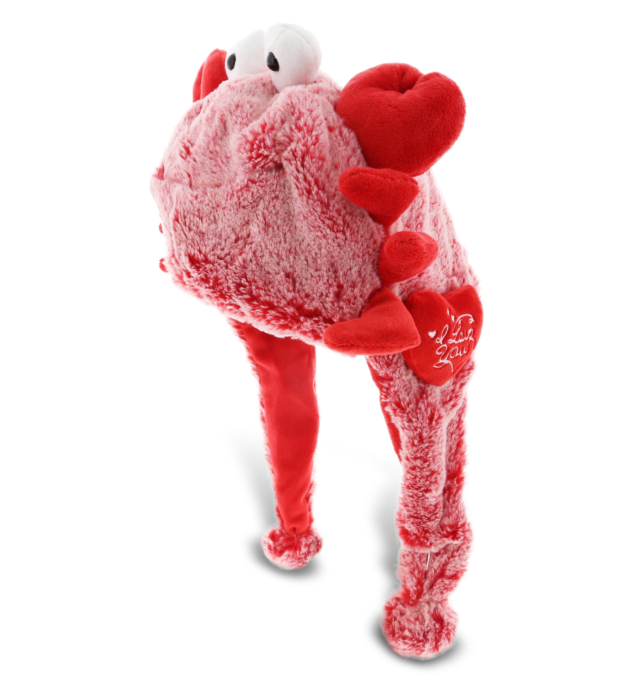 PLUSH I LOVE YOU RED HEART - SUPER-SOFT PLUSH HAT - RED CRAB