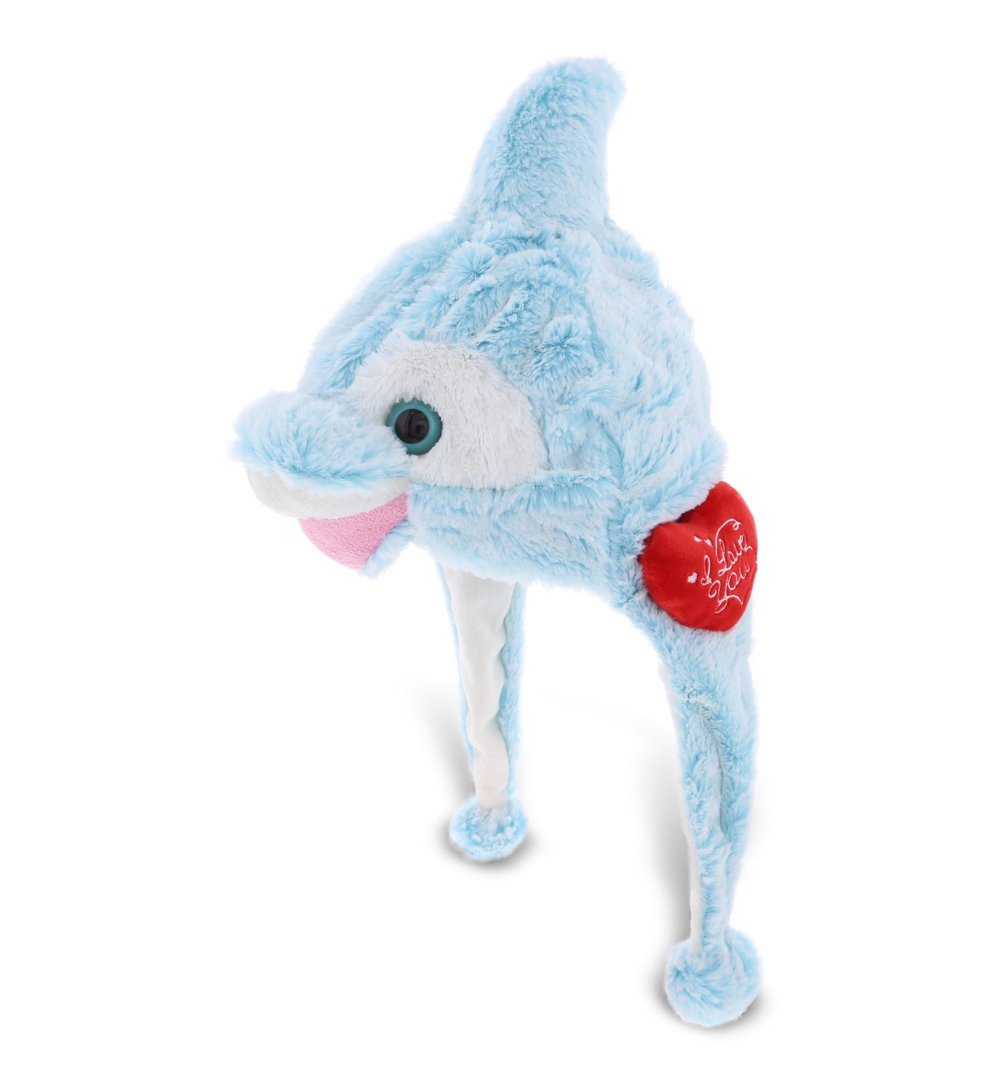 PLUSH I LOVE YOU RED HEART - SUPER-SOFT PLUSH HAT - DOLPHIN