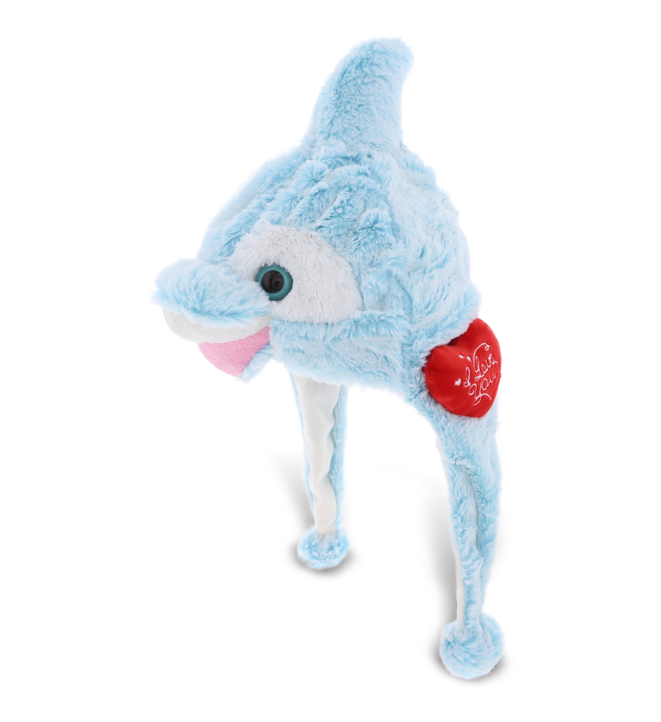 PLUSH I LOVE YOU RED HEART - SUPER-SOFT PLUSH HAT - DOLPHIN