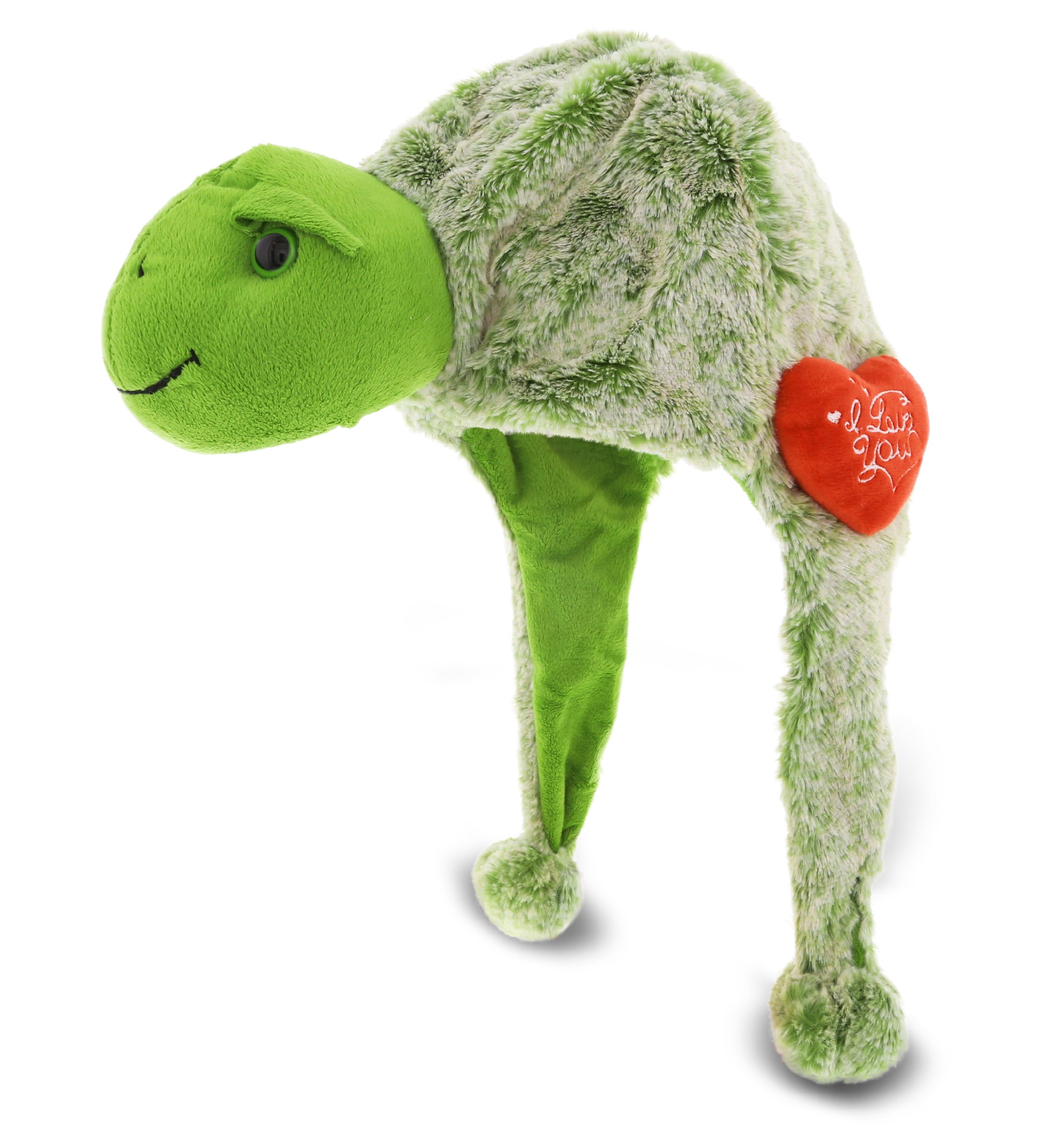 PLUSH I LOVE YOU RED HEART - SUPER SOFT PLUSH HAT - SEA TURTLE