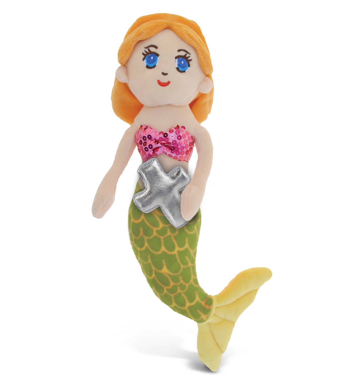PLUSH CROSS - SUPER-SOFT PLUSH - GREEN MERMAID