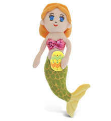 DolliBu Super Soft Green Mermaid with Yellow Easter Egg Plush Toy - 14 Inches